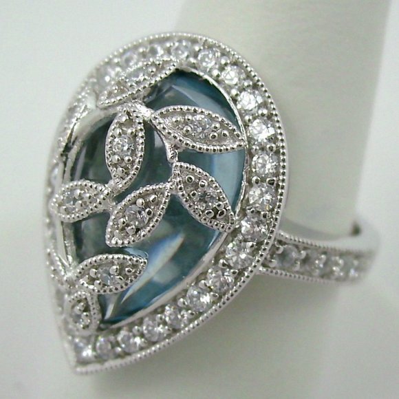 Epiphany Diamonique Overlay Cabochon Ring - Picture 6 of 8